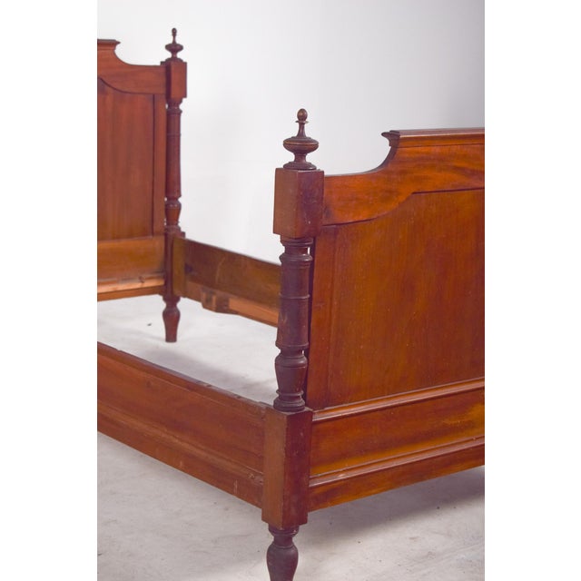 Portuguese Light Wood Single Bed, 1940 For Sale - Image 4 of 11