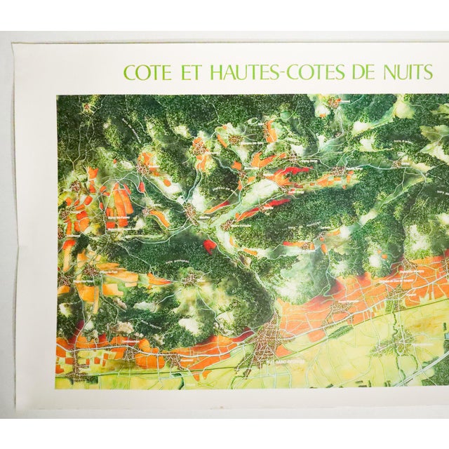 Mid-Century Modern 1974 French Wine Map (1986 Re-Issue), Les Vins De Bourgogne, Côte Et Hautes-Côtes De Nuits For Sale - Image 3 of 3