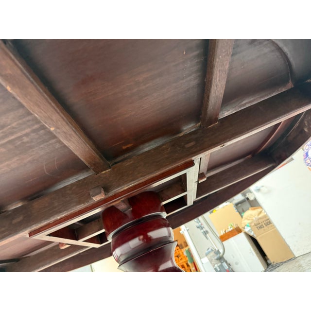 Vintage Asian Rosewood Round Dining Table + Four Chairs, Set For Sale - Image 11 of 12