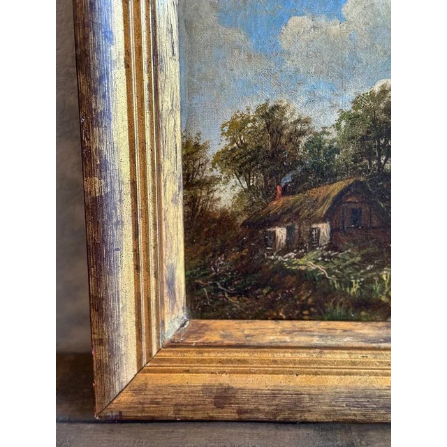Brown Original 19th C. Antique Oil Painting, Norwich School Landscape For Sale - Image 8 of 10