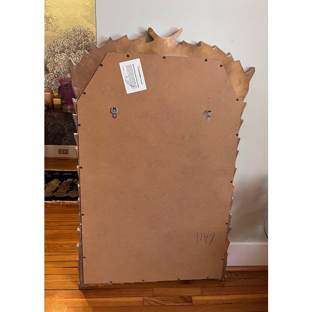 Serge Roche Style Palm Beach Frond Leaf Carved Mirror For Sale - Image 11 of 11