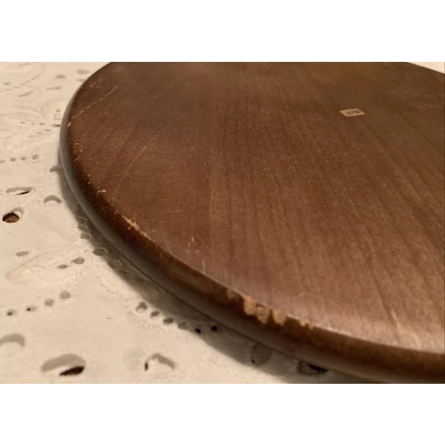 Wood Vintage Mid Century Round Wooden Kitchen Wall Plaque For Sale - Image 7 of 7