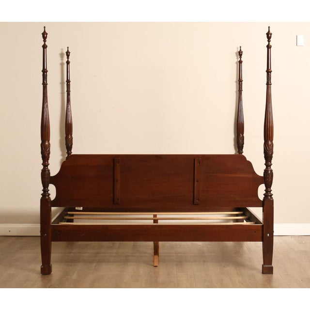 Ethan Allen Georgian Court Cherry King Four Poster Bed Frame For Sale - Image 17 of 18