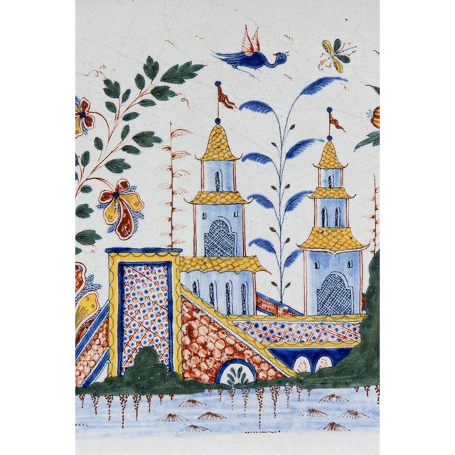 Rococo Large Chinoiserie Dish by Rouen Faience For Sale - Image 3 of 9