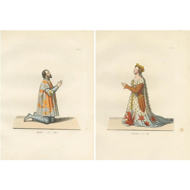 Heraldic Costumes, 1845, Paper, Set of 2 For Sale