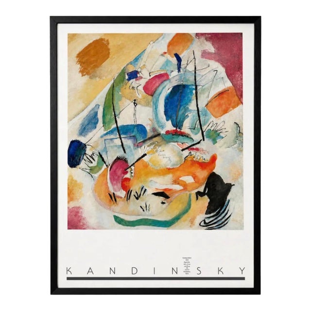 Large Framed Wassily Kandinsky Exhibition Poster Print in Black Frame For Sale