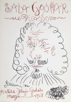 "Exhibition Sala Gaspar" Lithograph, Pablo Picasso