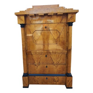Biedermeier Secretaire Desk in Cherrywood, 1830 For Sale