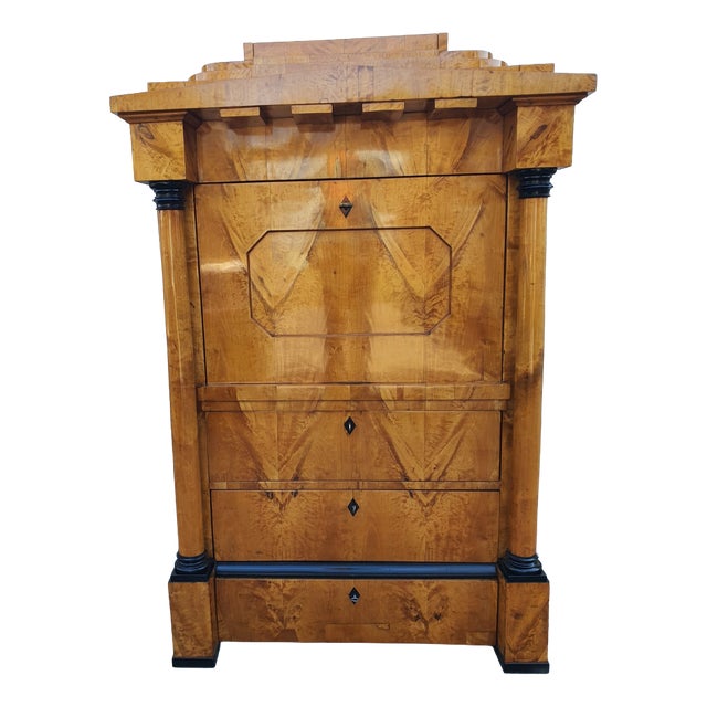 Biedermeier Secretaire Desk in Cherrywood, 1830 For Sale
