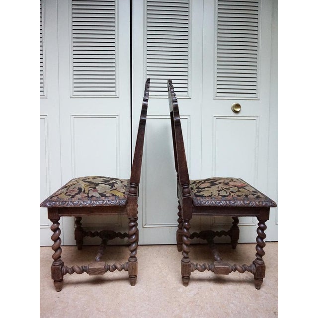 Renaissance Revival Carved Oak with Grapes Castle Dining Chairs, 19th Century, Set of 6 For Sale - Image 10 of 18