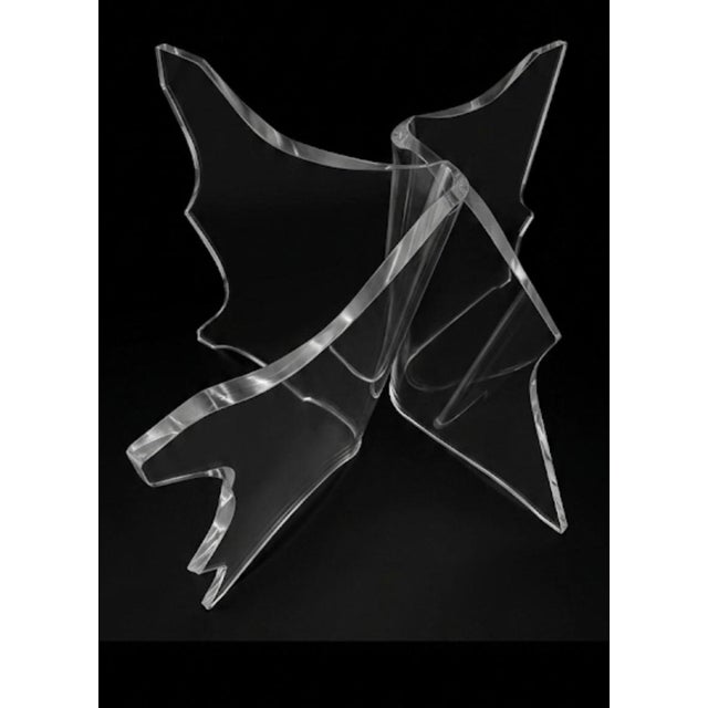 Vintage Large Charles Hollis Jones Style Mid Century Modern Iceberg Massive Lucite Dining/Desk Table Bases- A Pair For Sale - Image 9 of 9