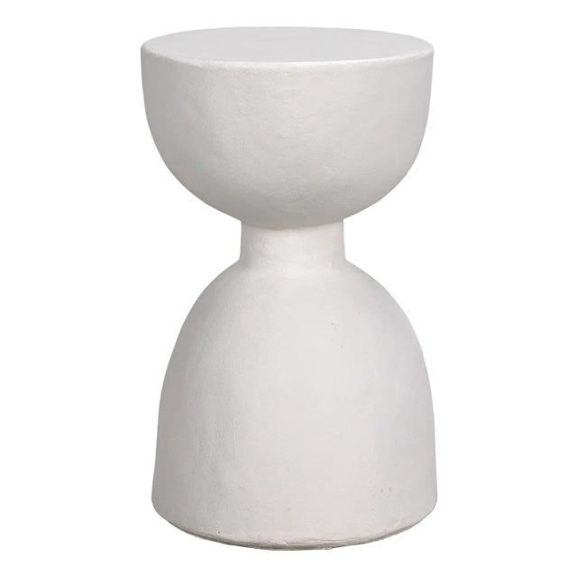 NOIR Hourglass Stool, White Fiber Cement For Sale