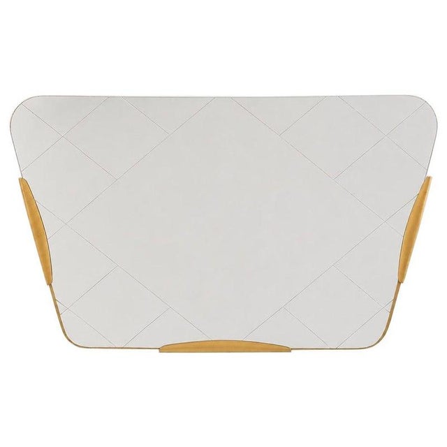 Large Trapezoidal Golden Wall Mirror with Engraved Diamond Pattern by Gio Ponti, 1950s For Sale - Image 15 of 15