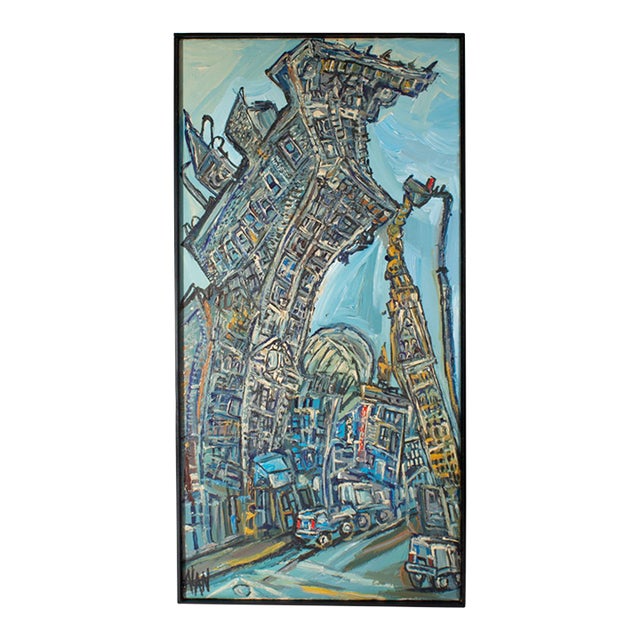 2004 “University Place” Oil on Canvas Painting by Alan Streets For Sale