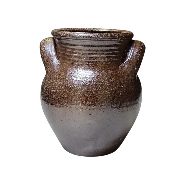 Farmhouse Vintage Mark Hewitt Studio Pottery Twin Handled Jug Vase For Sale - Image 3 of 7