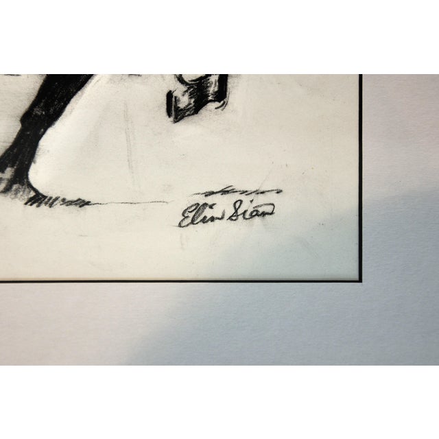 Elin Sian Blake, Black Welsh Cob, Charcoal on Paper For Sale - Image 3 of 18