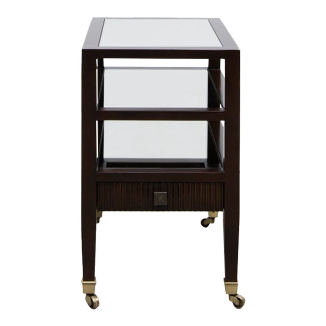 Late 20th Century Three Tier Mirrored End Table For Sale