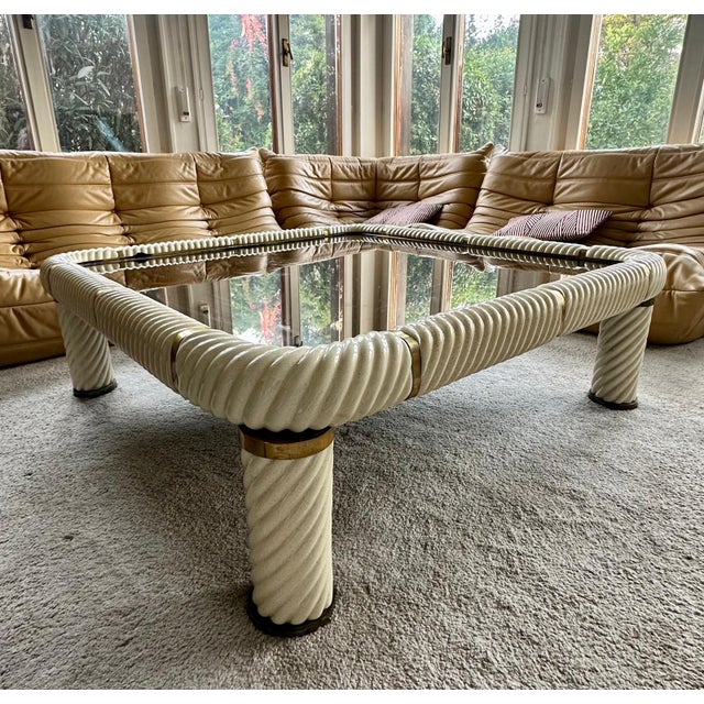 Beige Coffee Table attributed to Tommaso Barbi, 1970s For Sale - Image 8 of 18