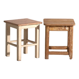 Bedside Tables in Pine, Central Europe, 1940, Set of 2 For Sale