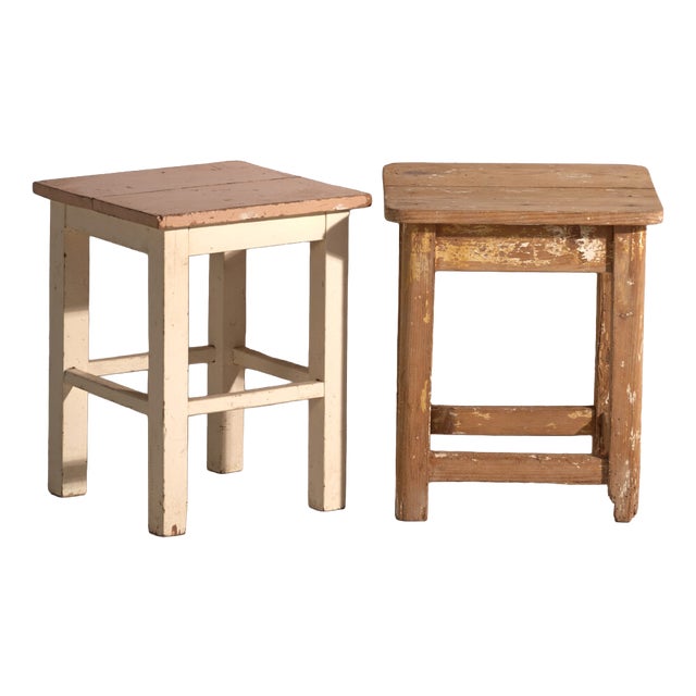 Bedside Tables in Pine, Central Europe, 1940, Set of 2 For Sale