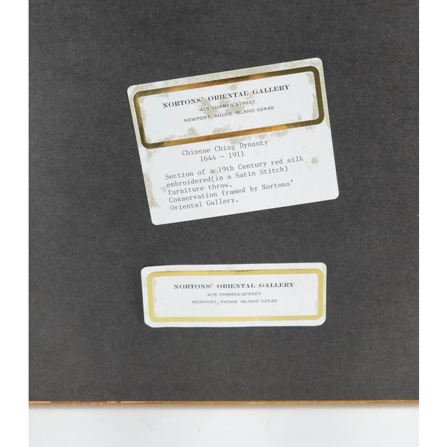 19th Century Framed Chinese Silk Embroidered Robe Panel For Sale - Image 10 of 11