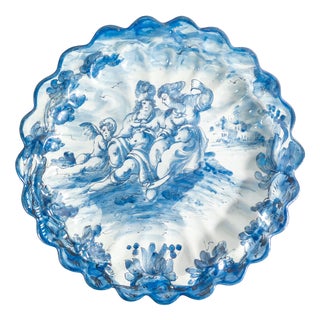 Hand Painted Ceramic Plate from Mazzotti Albisola For Sale