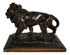Majestic Lion Sculpture by Edouard Delabrierre, 1900s
