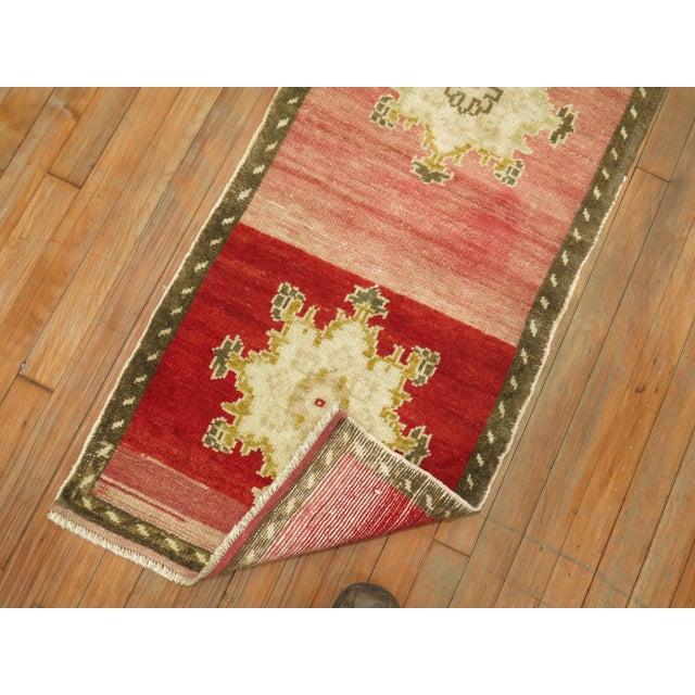 Boho Chic Floral Vintage Zabihi Collection Narrow Turkish Runner - 1'10" x 9'8" For Sale - Image 3 of 5