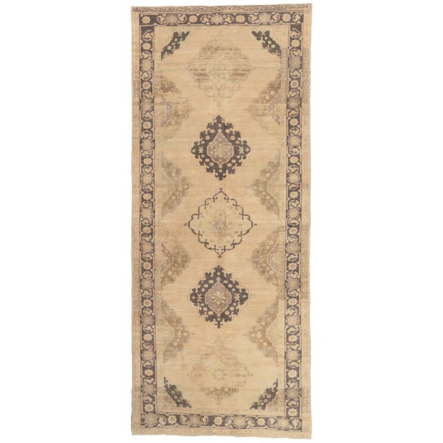 Vintage Turkish Oushak Rug, 05'00 X 12'00 For Sale