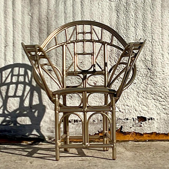 Gold Vintage Coastal Tagged McGuire Gold Butterfly Chair For Sale - Image 8 of 9
