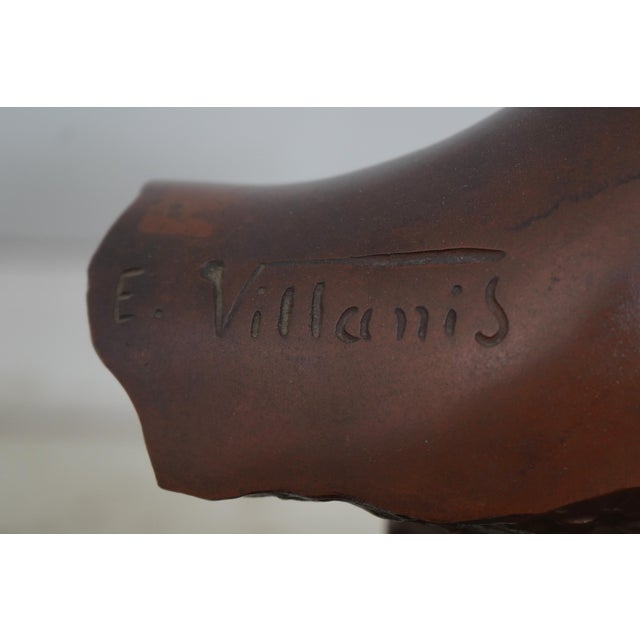 E. Vallanis 19th Century Bronze Bust of Woman on Pedestal - Signed For Sale - Image 12 of 12