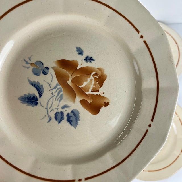 Dessert Plates with Floral Motif from Sarreguemines, 1920s, Set of 4 For Sale - Image 9 of 10