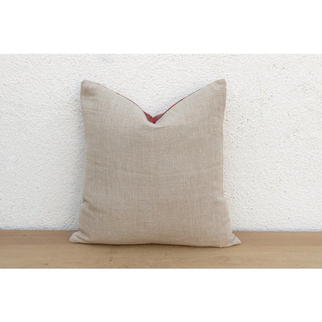 19th Century Tribal Lattice, Antique Phulkari Pillow Cover For Sale - Image 5 of 6