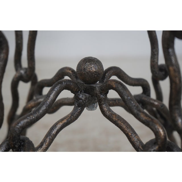 Maitland Smith Round Marble Top Chain Base Lamp Table For Sale - Image 9 of 11