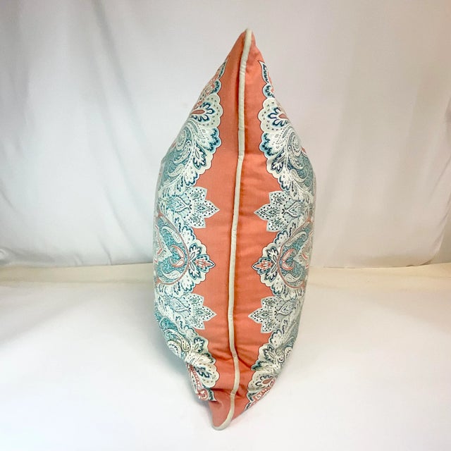 Moroccan Vintage Coastal Mediterranean Decorative Pillow With Feather Down Insert, Indoor/Outdoor For Sale - Image 3 of 10