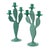 Vintage 1990s Pair of (2) Turquoise Prickly Pear Cactus Candelabras Metal Candle Stick Holders For Sale - Image 4 of 17