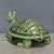 Chinoiserie Green Glaze Ceramic Turtle Figurine, Chinoiserie Longevity Tortoise Statue For Sale - Image 3 of 9