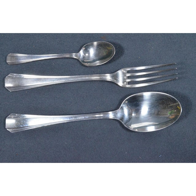 1920s 1920s Christofle Boréal Art Deco Silver-Plated Flatware Set by Luc Lanel - 37 Pieces with Case For Sale - Image 5 of 17