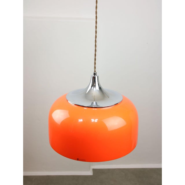Space Age Orange Pendant Lamp from Guzzini, 1960s For Sale - Image 10 of 15