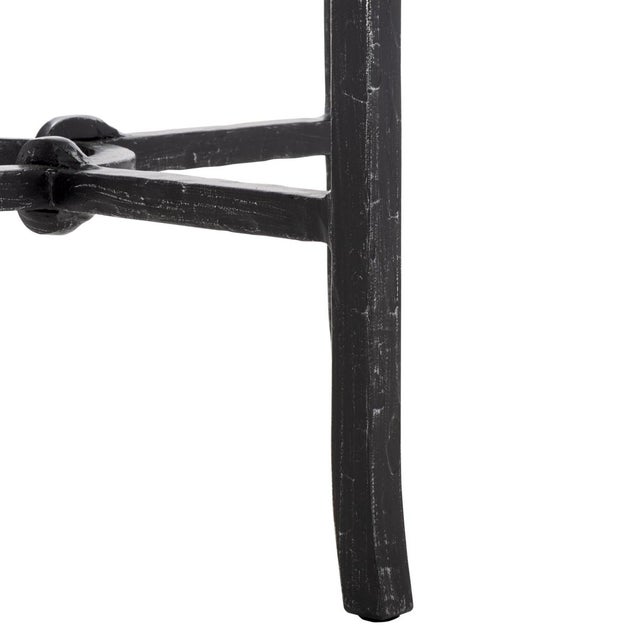 Early 21st Century Tauri Metal Round Accent Table in Black with Glass Top For Sale - Image 5 of 8