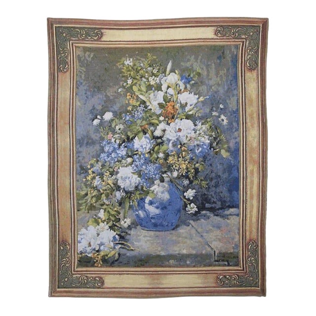 Renoir Spring Bouquet Loom Woven Tapestry - 142 X 118 Cm (4'8" X 3'10") - Requires Rod Size 3 For Sale