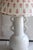 New ceramic lamp with custom pleated block print shade