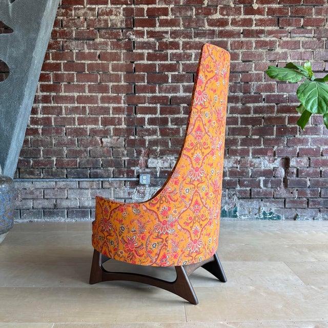 Adrian Pearsall Adrian Pearsall High Back Chair Reupholstered With Mind the Gap Fabric For Sale - Image 4 of 12