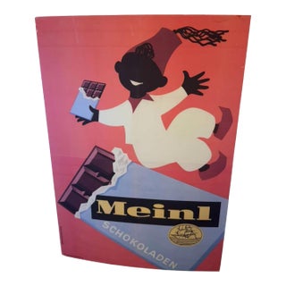 Vintage Austrian “Meinl Schokoladen” Advertising Poster, Choco Vienna Project, 1960. For Sale
