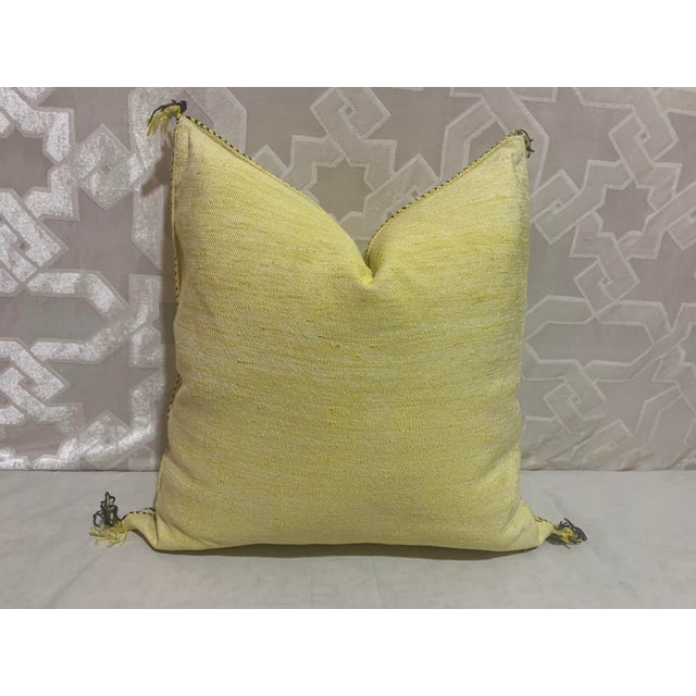 Yellow Handmade Cactus Silk Pillow Covers - a Pair For Sale - Image 6 of 7
