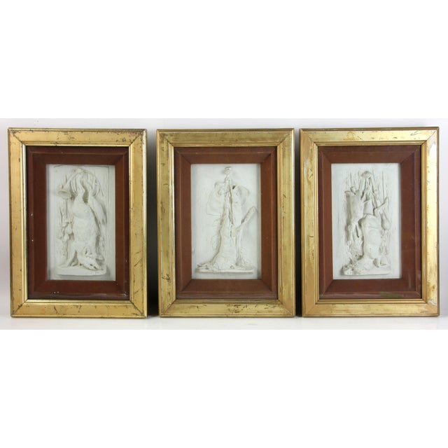 Framed Plaster Reliefs of German Hunting Prey - Set of 3 For Sale - Image 17 of 18