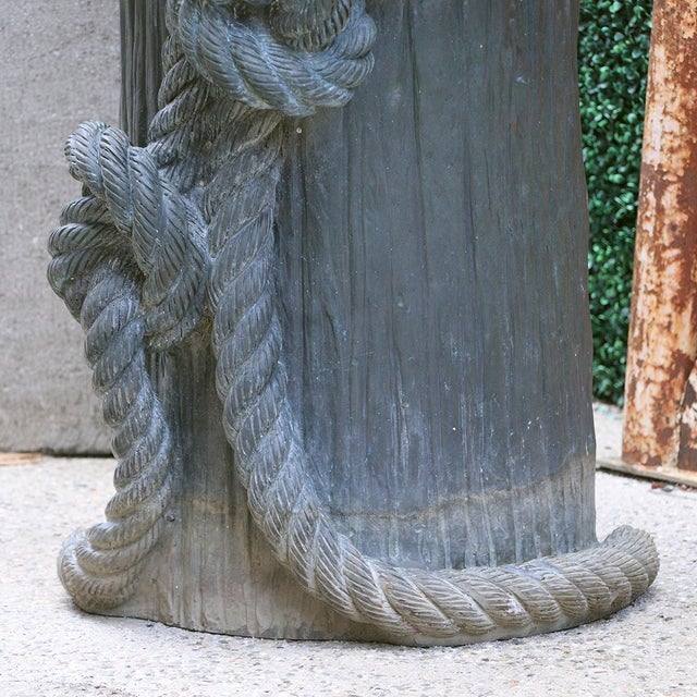 Nautical Late 20th Century Monumental Nautical Bronze Fountain of Pelican on Piling. For Sale - Image 3 of 8