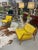 Yellow Leather Lawrence Peabody for Selig Danish Modern Danish Lounge Chairs For Sale - Image 10 of 17
