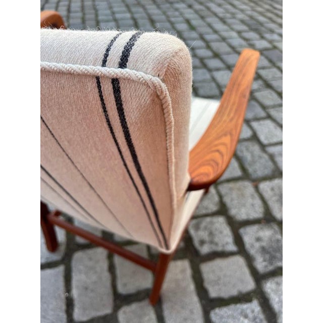 Danish Lounge Chair with Piped Upholstery For Sale - Image 9 of 11