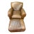 Mitchell Gold 1930s Style Leather Manhattan Club Chair and Ottoman For Sale